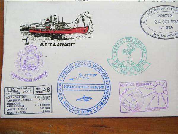 2 x 1984 Ship R.S Agulhas Tristan Da Cunha Cover