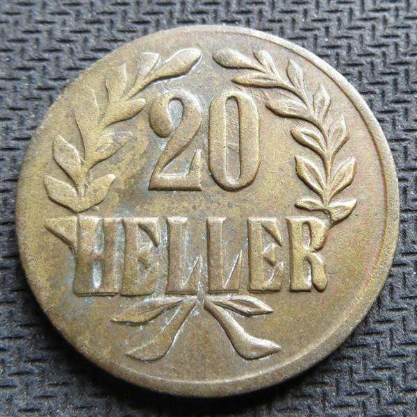 1916(T) German East Africa 20 Heller Coin