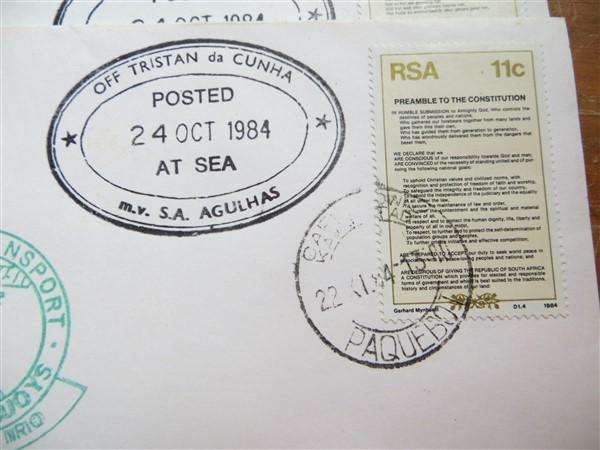 2 x 1984 Ship R.S Agulhas Tristan Da Cunha Cover