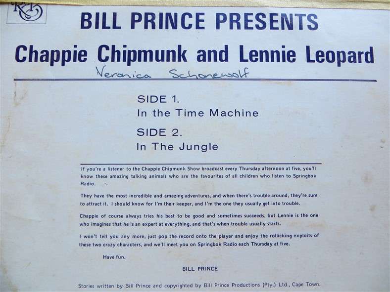 Chappie & Lennie in the Time Machine Vintage Vinyl LP - G