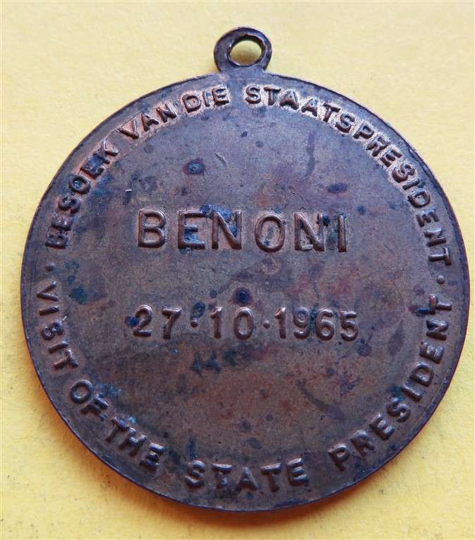 1965 Benoni - State President Visit Medallion