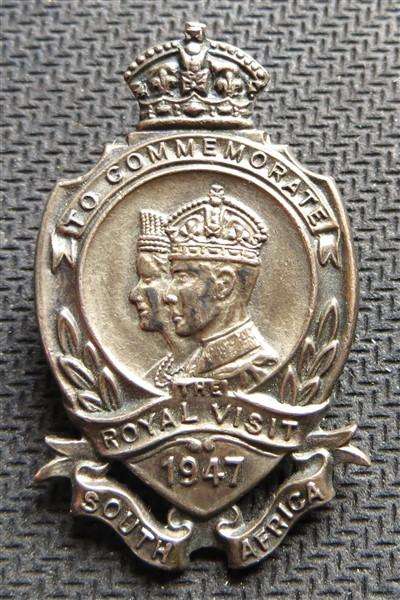 1947 Silver Royal Visit to SA Badge