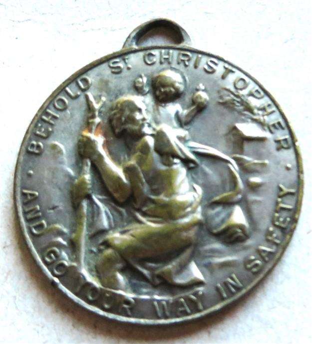 Vintage St Christopher Pendant Medallion