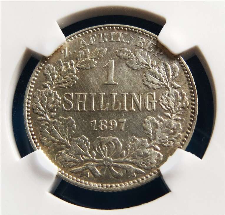 1897 ZAR 1 Shilling Silver SANGS VF30 Graded