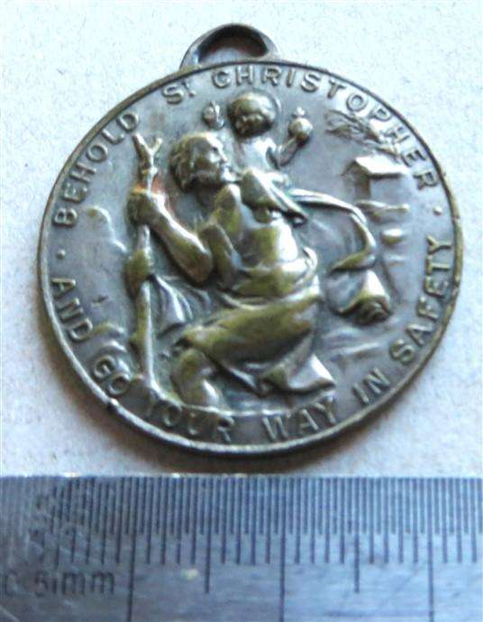 Vintage St Christopher Pendant Medallion