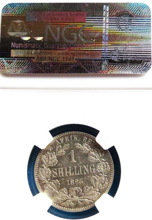 1895 ZAR 1 Shilling Silver NGC XF40 Graded