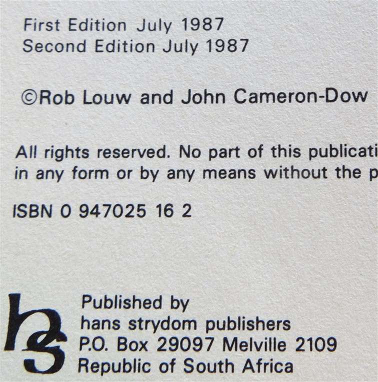 Rob Louw - For the Love of Rugby - John Cameron-Dow 1987