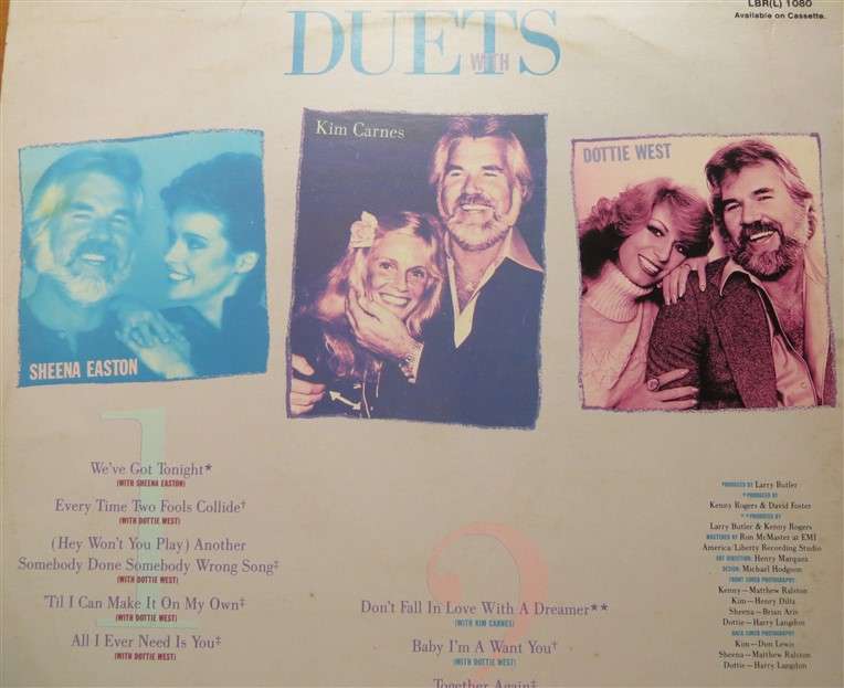 Kenny Rogers - Duets - Vintage Vinyl LP - VG