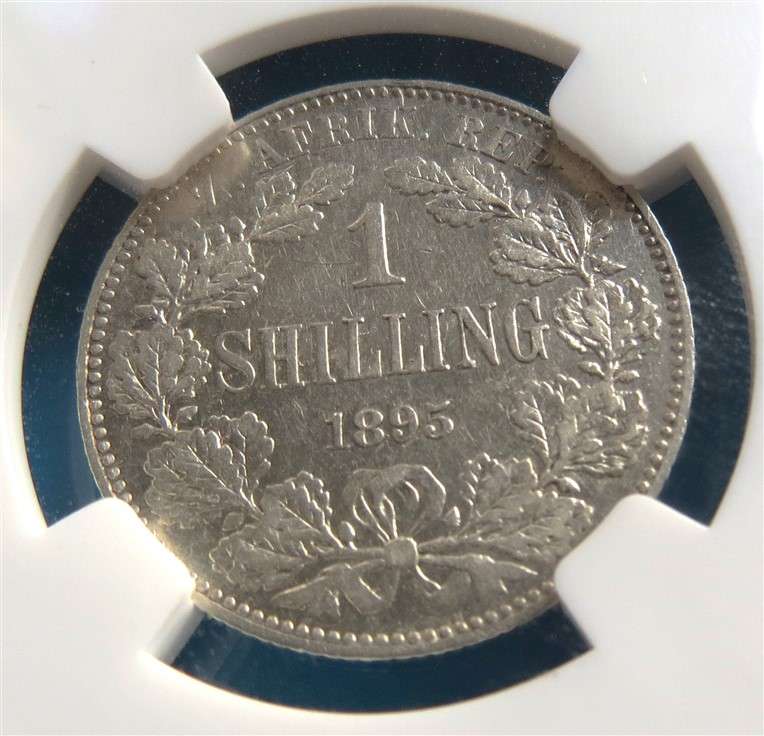 1895 ZAR 1 Shilling Silver NGC XF40 Graded