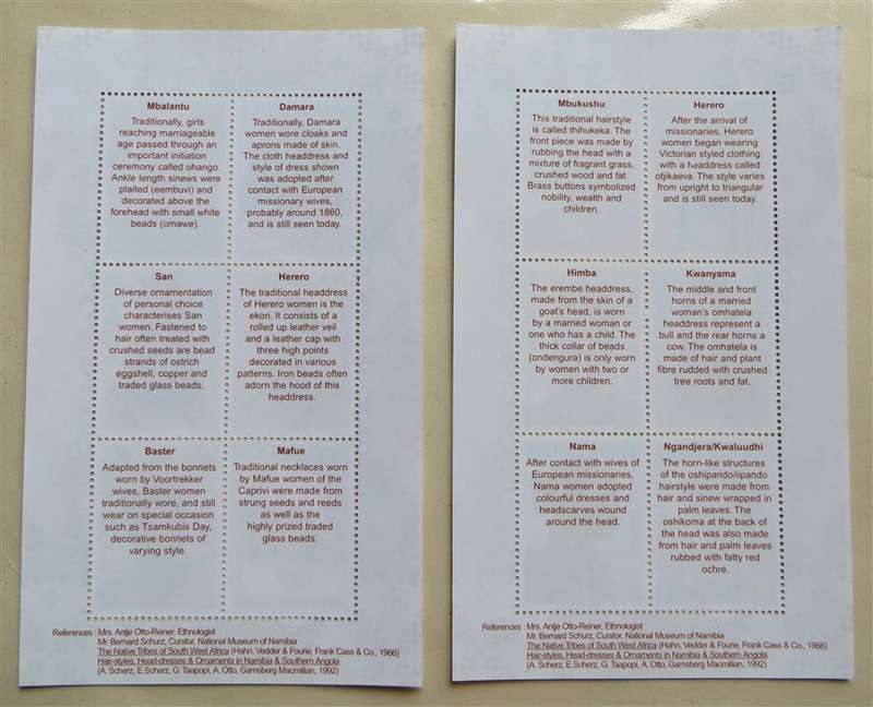 2001 Namibia Tribal Women Mini Sheets Set