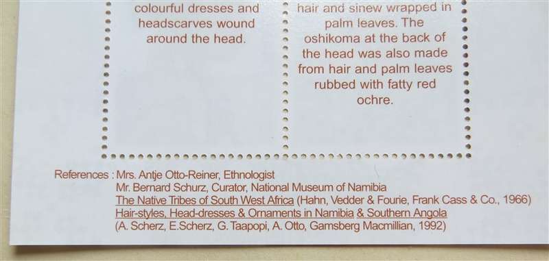 2001 Namibia Tribal Women Mini Sheets Set