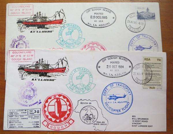 2 x 1984 Ship R.S Agulhas Gough Island Weather Bouys Cover