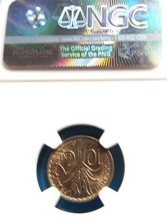 1941(S) F.I China 10c NGC MS62