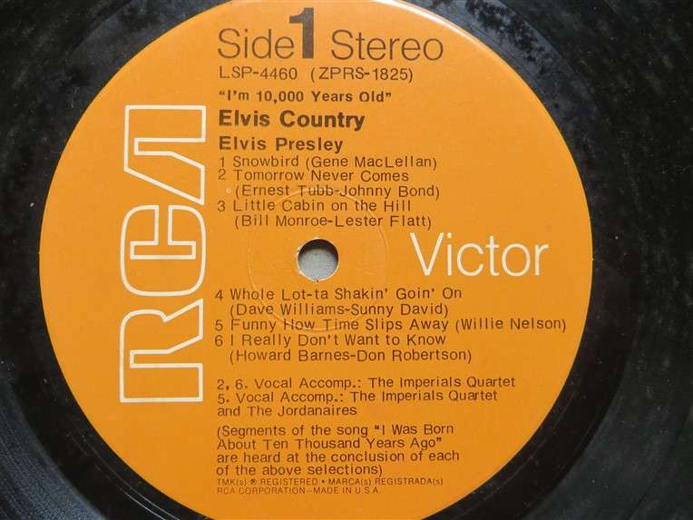 Elvis Country - Elvis Presley - Vintage Vinyl LP - VG