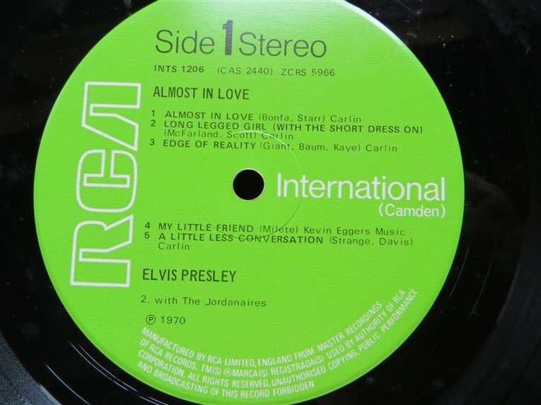 Almost in Love - Elvis Presley - Vintage Vinyl LP - VG