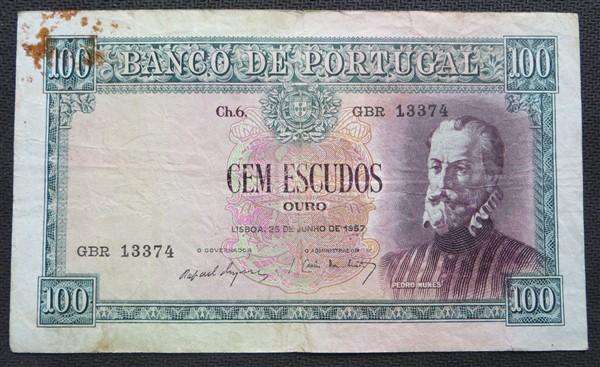 1957 Banco de Portugal 100 Escudos Banknote