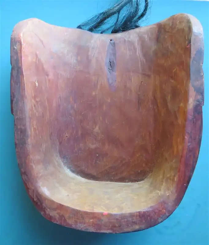 Hawaii / Pacific Islanders Carved Coloured Wood Mask +-300mm x 190mm