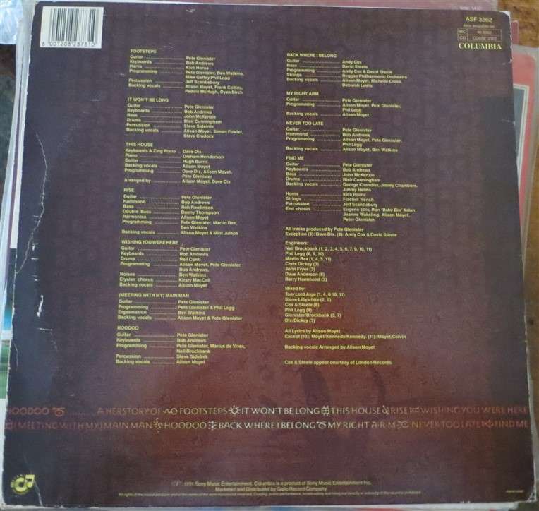 Alison Moyet - Hoodoo - Vintage Vinyl LP VG