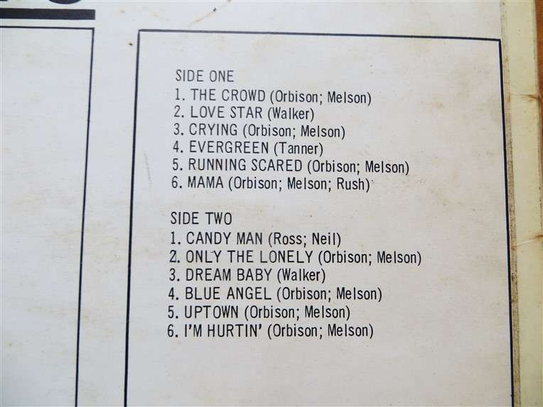 Roy Orbison's Greatest Hits - Vintage Vinyl LP - VG