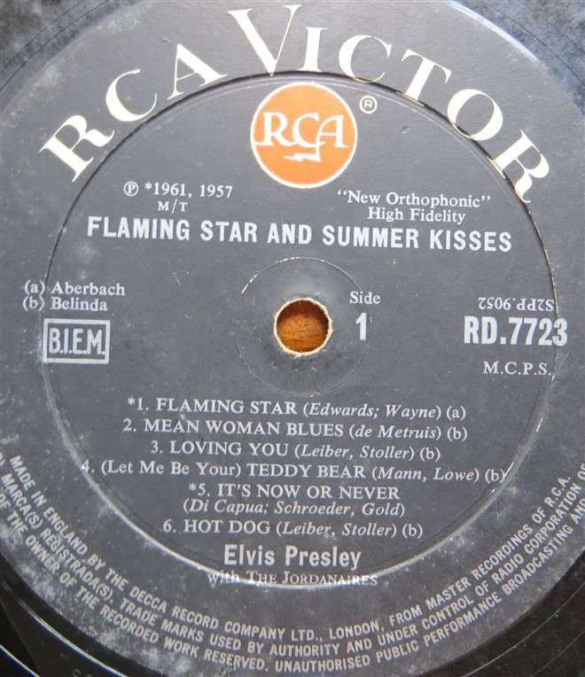 Elvis - Flaming Star & Summer Kisses - Vintage Vinyl LP - VG