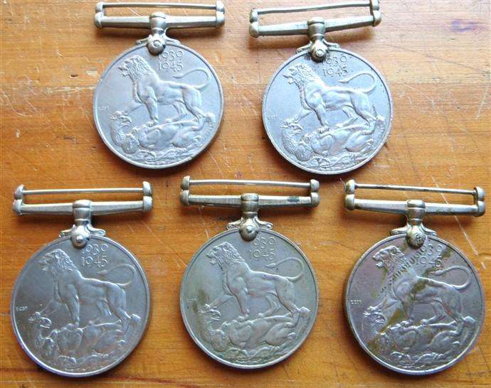 5 x 1939 - 1945 WW2 Medals - All Named - Bid per Medal