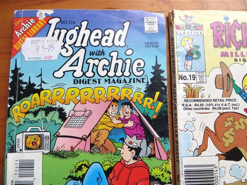 6 x Digest Comic Books  Casper / Archie / Richie Rich - 1 Bid for All