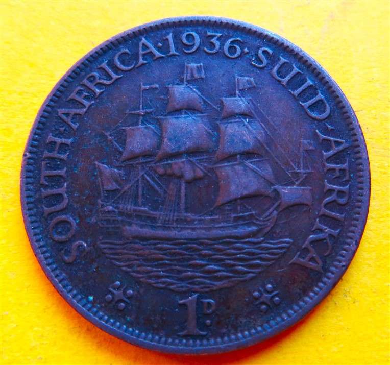 1936 1d Penny SA Union