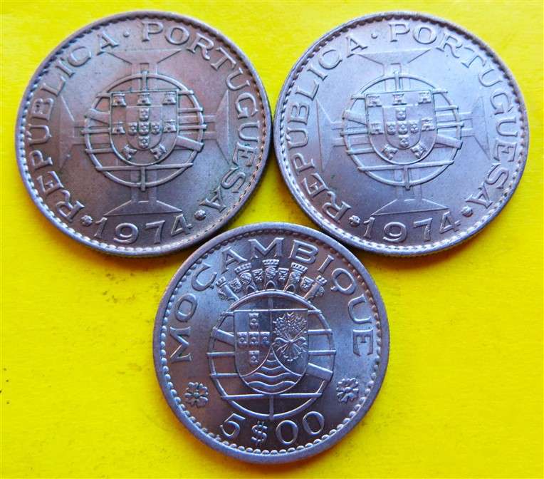 3 x Mozambique Republica Portuguesa Coins - Condition