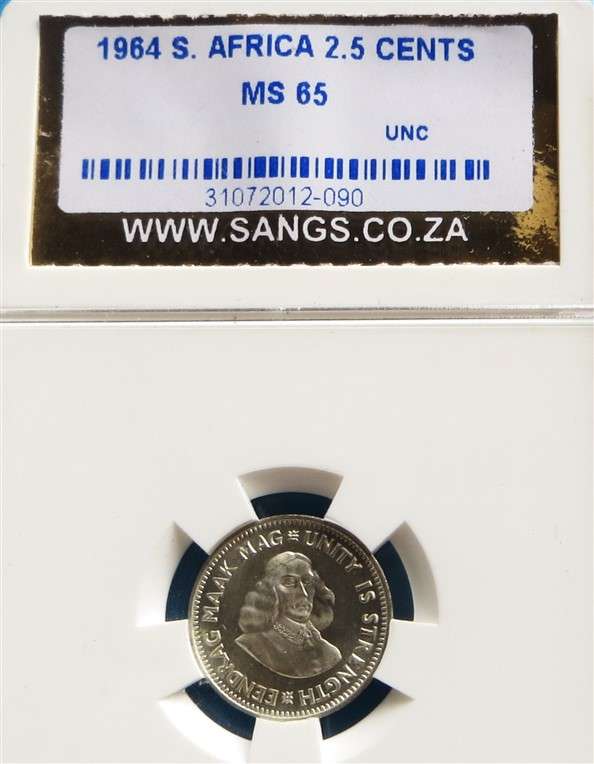 1964 2 1/2c Silver SANGS MS65 Graded