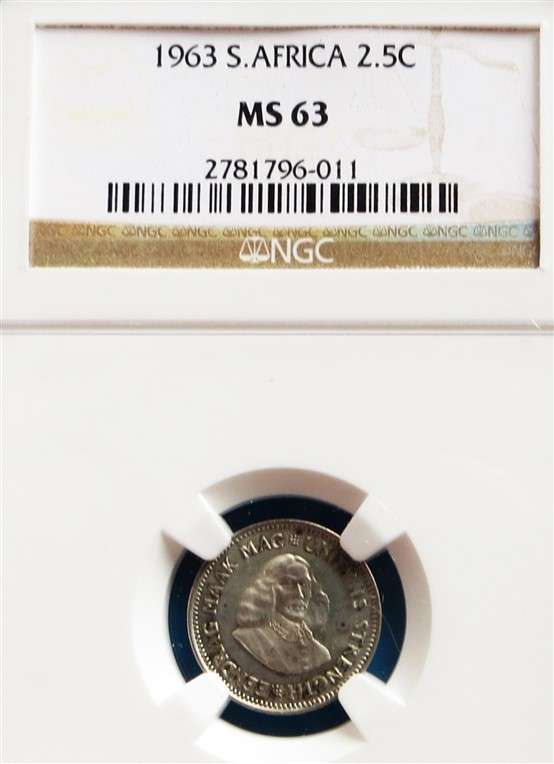 1963 2 1/2c Silver NGC MS63 Graded