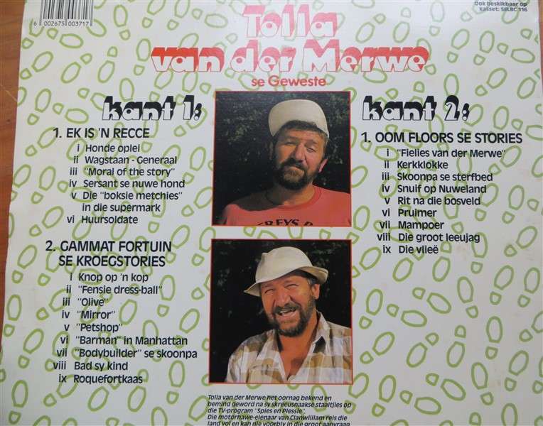 Die Beste Uit Tolla Van Der Merwe se Geweste - Vintage Vinyl LP - VG