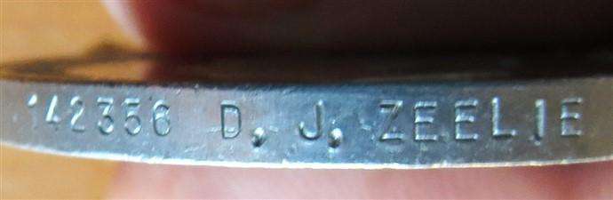 1939 - 1945 WW2 Medals -D.J Zeelie #142356