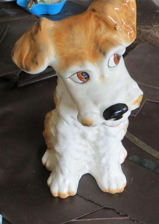 Dog Ornament - Makers Marks + Crack - see pics +-270mm high