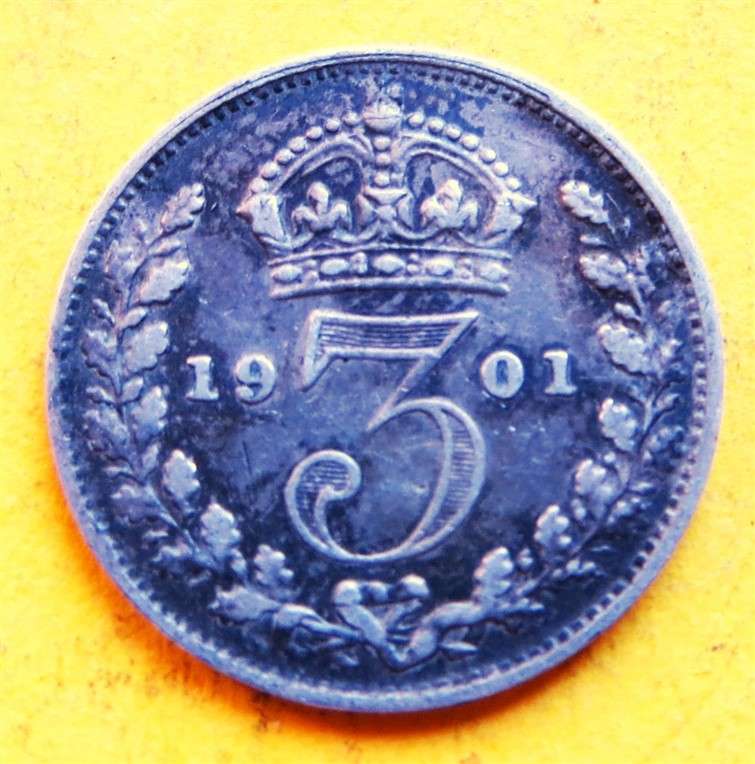 1901 Victorian 3d Three Penny