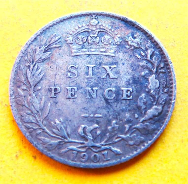 1901 Victorian 6d Six Pence