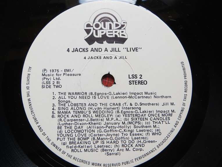 4 Jacks & a Jill - Live - Vintage Vinyl LP - VG