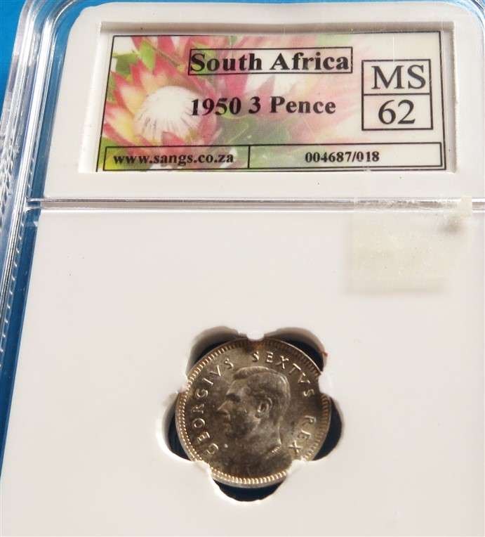 1950 3d Silver SANGS MS62 Graded