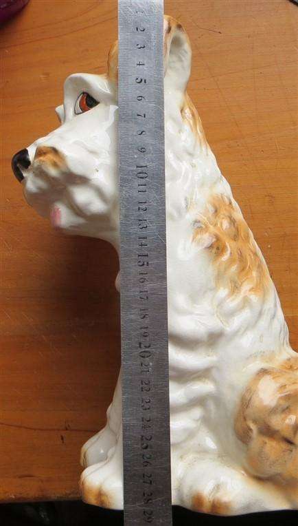 Dog Ornament - Makers Marks + Crack - see pics +-270mm high