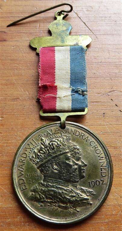 1902 Coronation Medallion with Ribbon & Craddock Bar