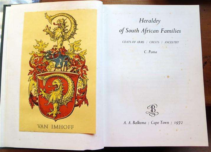 Heraldry of South African Families - C.Pama - Coats of Arms - Crests - Ancestry - 1972
