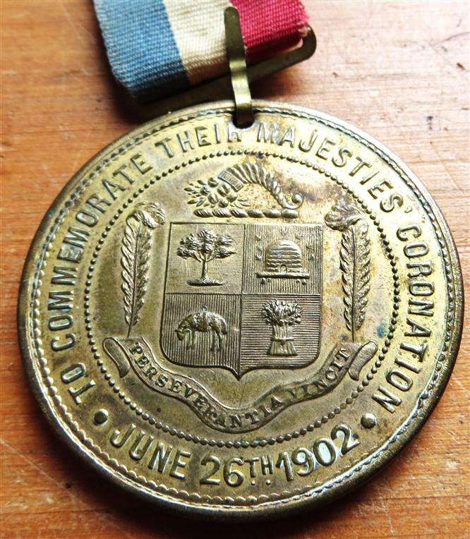 1902 Coronation Medallion with Ribbon & Craddock Bar