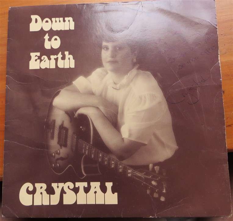 Crystal - Down To Earth - Signed with family message - Vintage Vinyl LP - VG