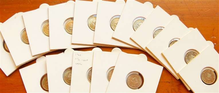 12 x 1961 Silver 2 1/2 Cents Tiekie - See Condition - Bid per Coin