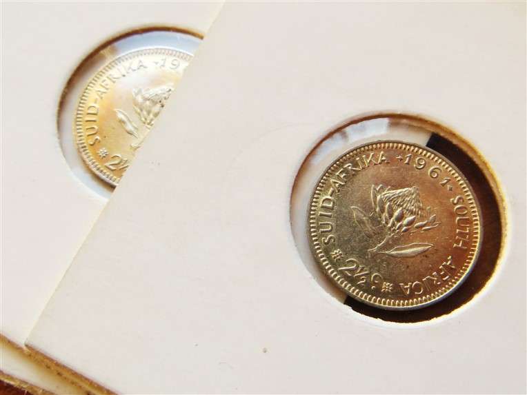12 x 1961 Silver 2 1/2 Cents Tiekie - See Condition - Bid per Coin