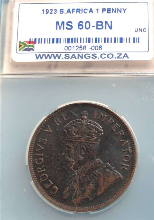 1923 1/2d Half Penny NGC MS60BN Graded
