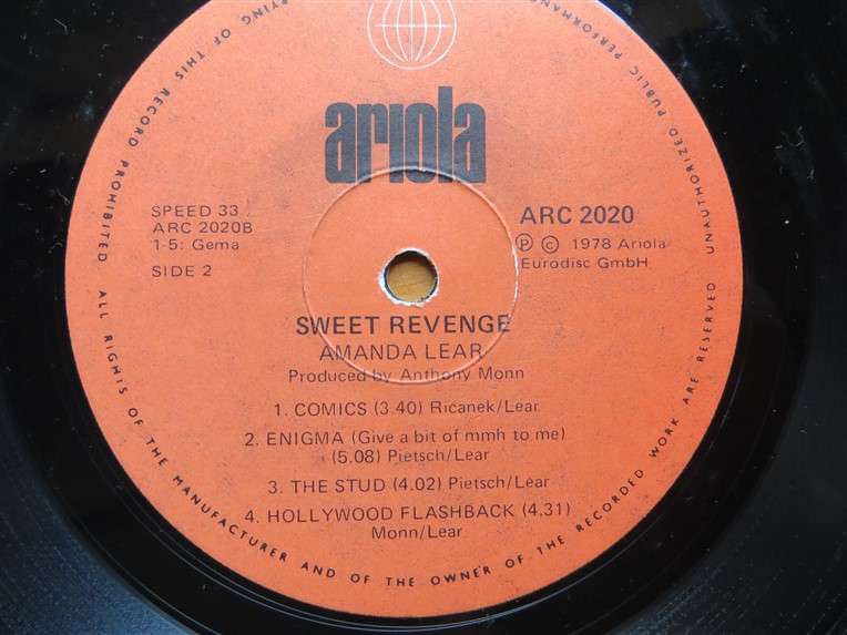 Amanda Lear - Sweet Revenge Vintage Vinyl LP - VG