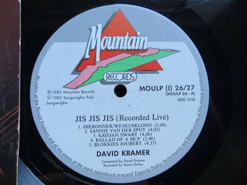 David Kramer 2 x LP Set JisJisJis + Hanepoot as an extra  -  Vinyl VG / Cover VG