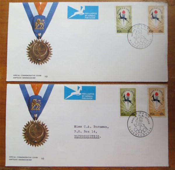 2 x Olympics RSA Covers - Addressed & Unaddressed - 1 Bid for both