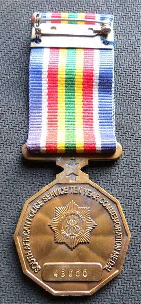 1995-2005 SAPS 10 Year Medal #43000