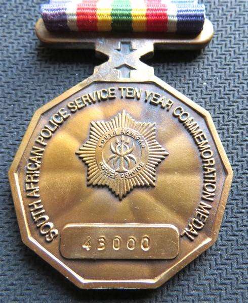 1995-2005 SAPS 10 Year Medal #43000